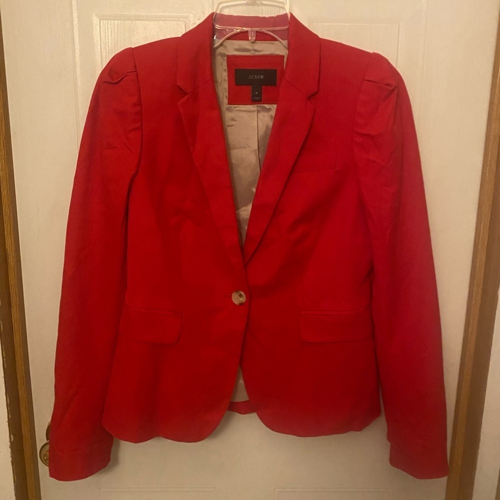 J. Crew Red Schoolboy Style Blazer